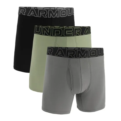 Under Armour Boxeri pentru bărbați Perf Cotton 6in 3Pack Green
