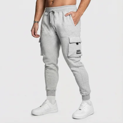 Pantaloni de trening bărbați Iron Aesthetics Cargo Joggers, gri