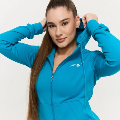 GymBeam Hanorac cu fermoar pentru femei Limitless Aquamarine