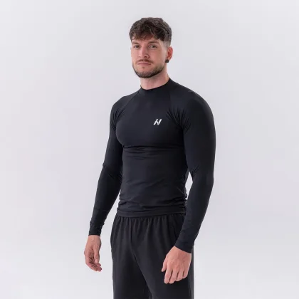 NEBBIA Tricou pentru bărbați Long-Sleeve Active Black