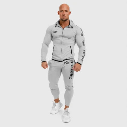 Set trening sport pentru bărbați Slim Fit Iron Aesthetics Beyond the Future, gri