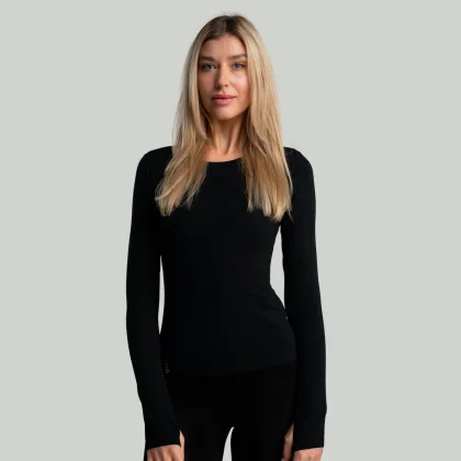 STRIX Top cu mânecă lungă pentru femei MERINO I Black