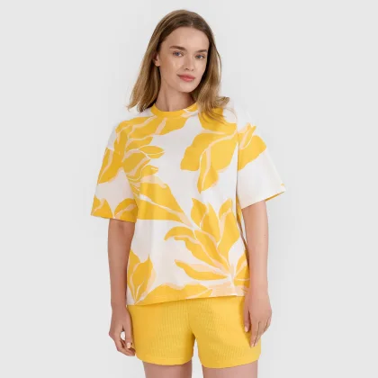 Dámske oversize tričko s potlačou - multicolor