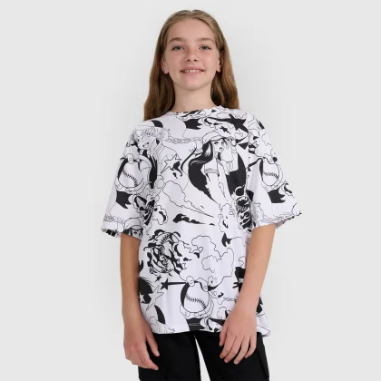 Dievčenské oversize tričko s potlačou - multicolor