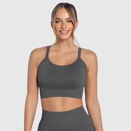 Bustieră sport damă Iron Aesthetics Ultimate, gri