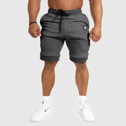 Pantaloni scurți de trening pentru bărbați Badge, gri închis