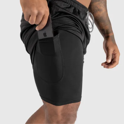 Șorturi Iron Aesthetics Stretch 2in1, negre