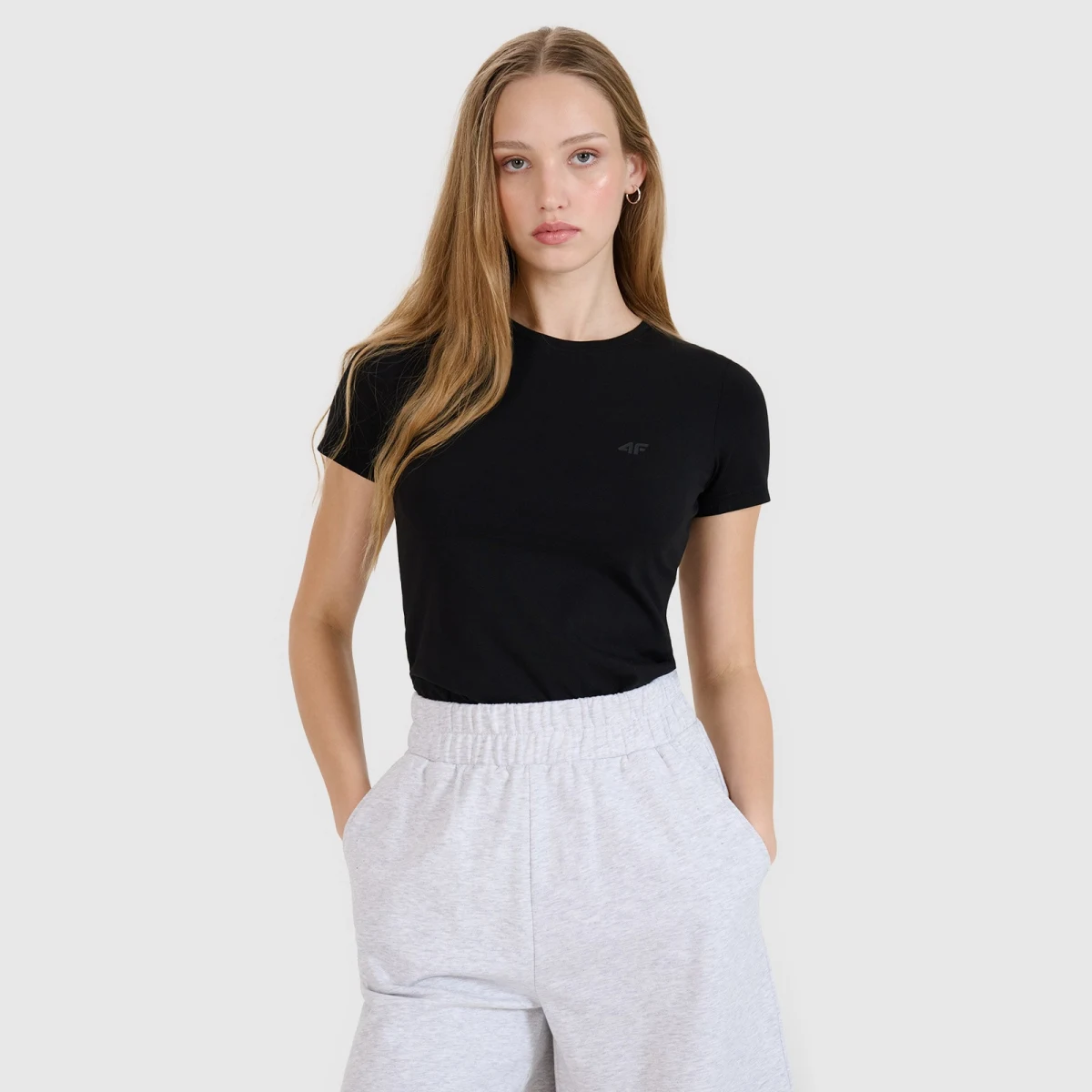 Dámske slim tričko hladké (2-pack) - čierne · záber 1