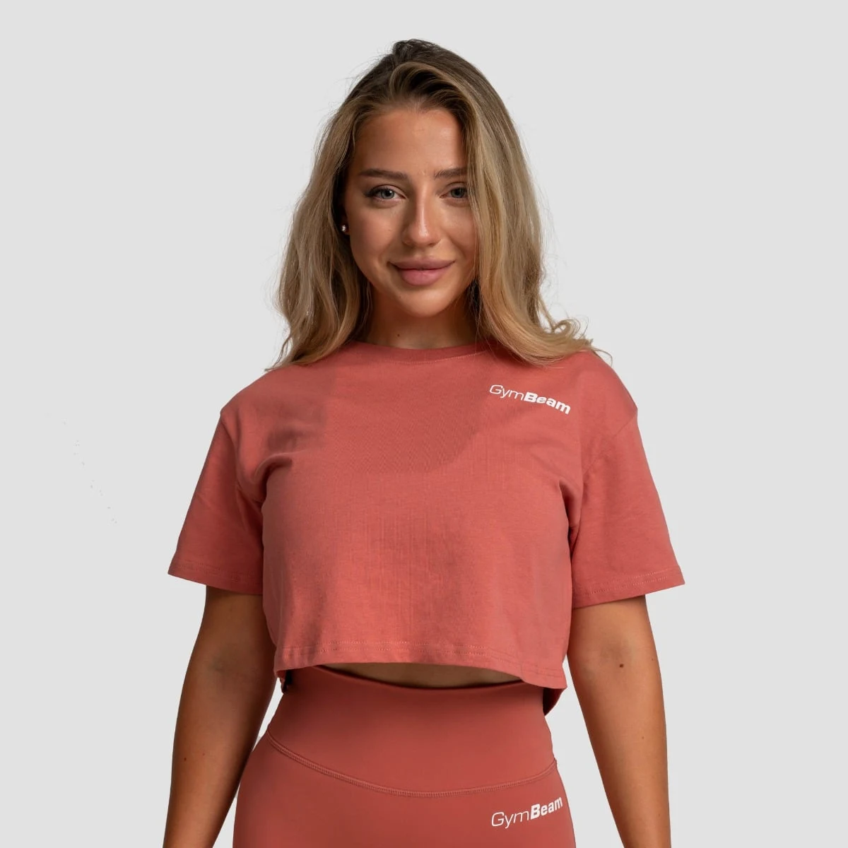 GymBeam Tricou pentru femei Cropped Limitless Cinnamon · záber 1
