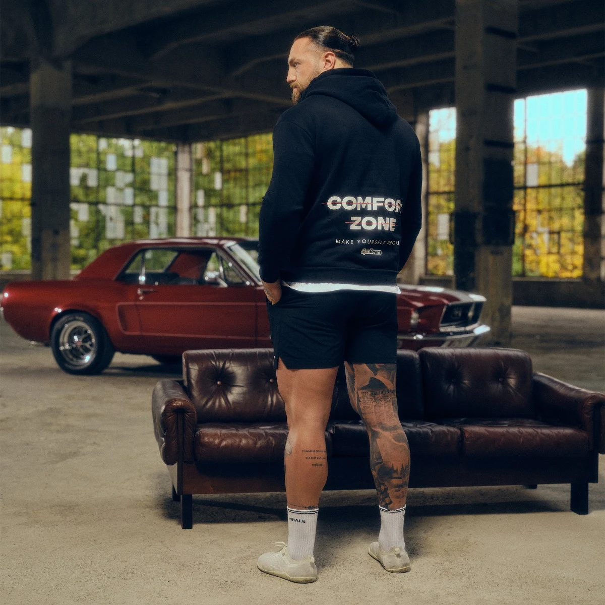 GymBeam Hanorac cu fermoar Zone Black · záber 1