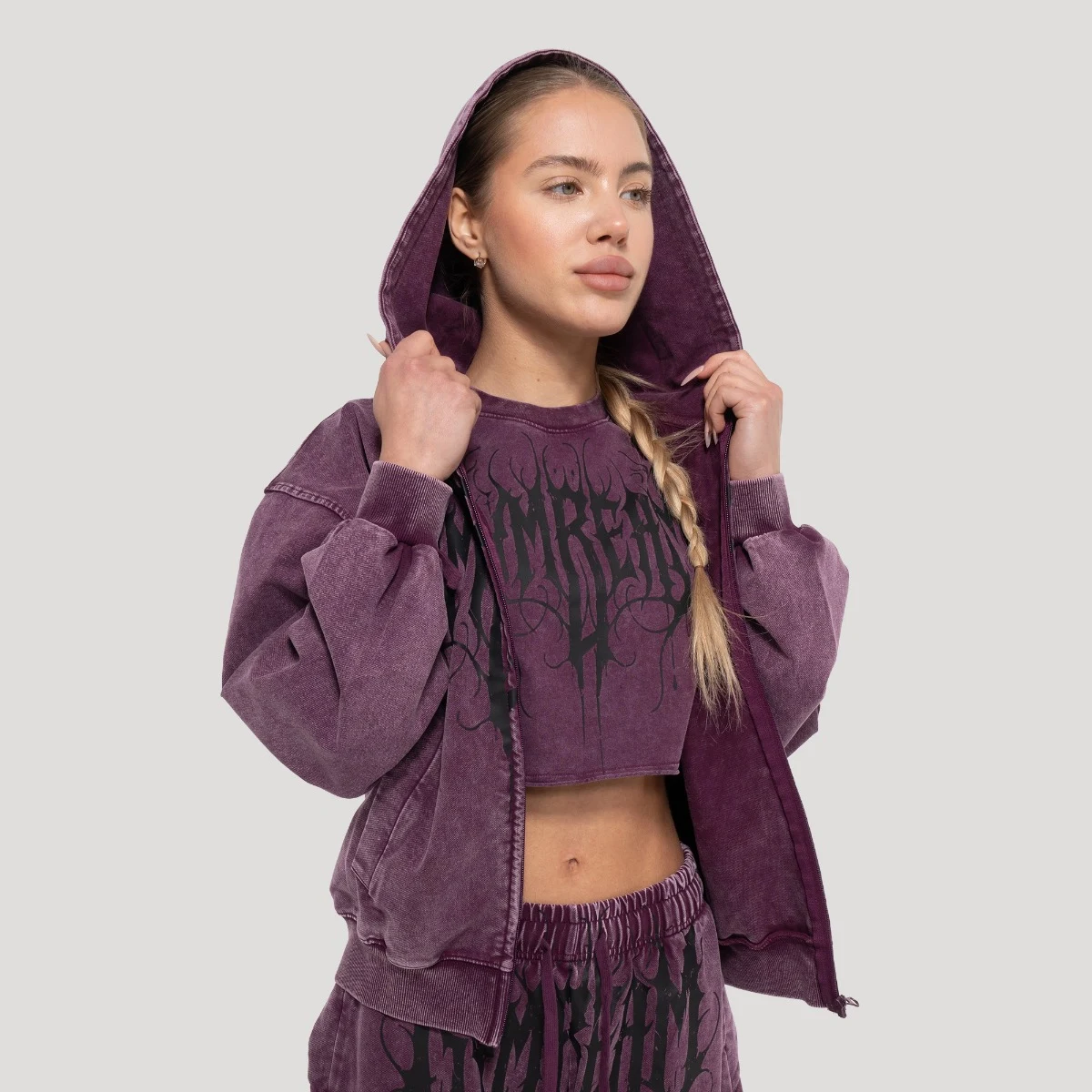GymBeam Hanorac pentru femei Abyss Raisin · záber 3