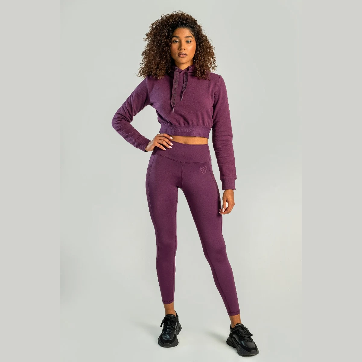 STRIX Hanorac pentru femei Essential Cropped Hoodie plum · záber 5