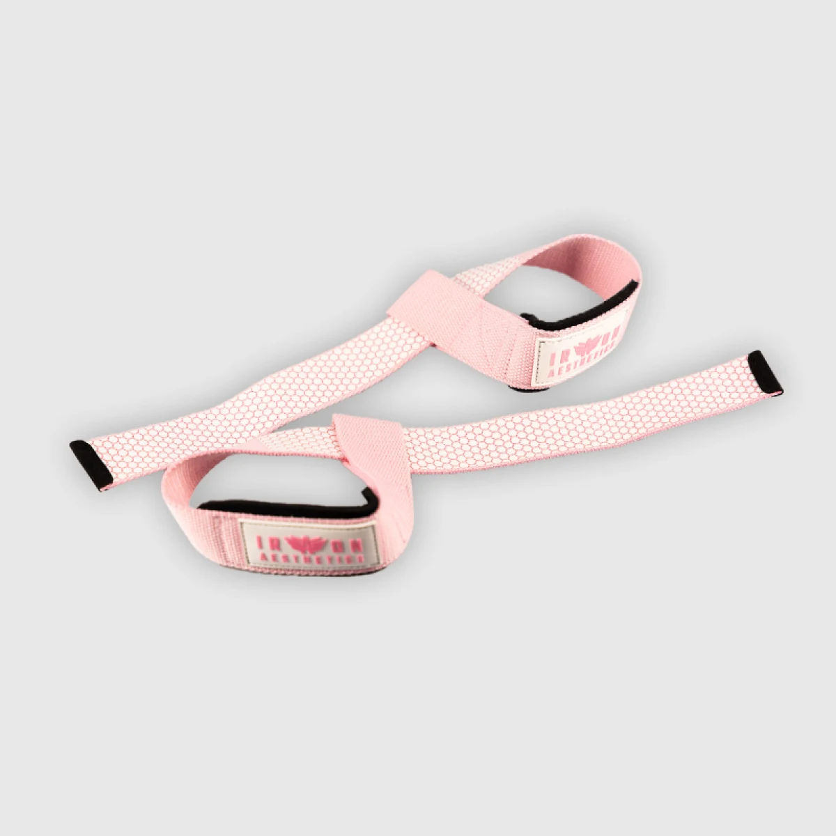 Curele cu grip Iron Aesthetics Grip Straps, roz · záber 1