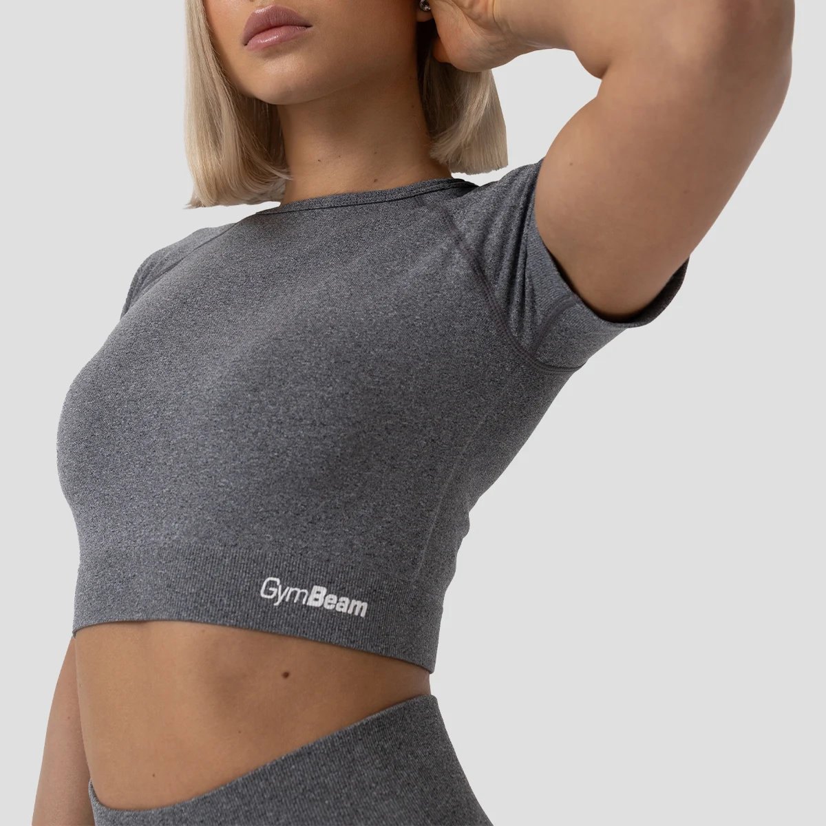 GymBeam Tricou pentru femei FLO Crop Top Grey · záber 2