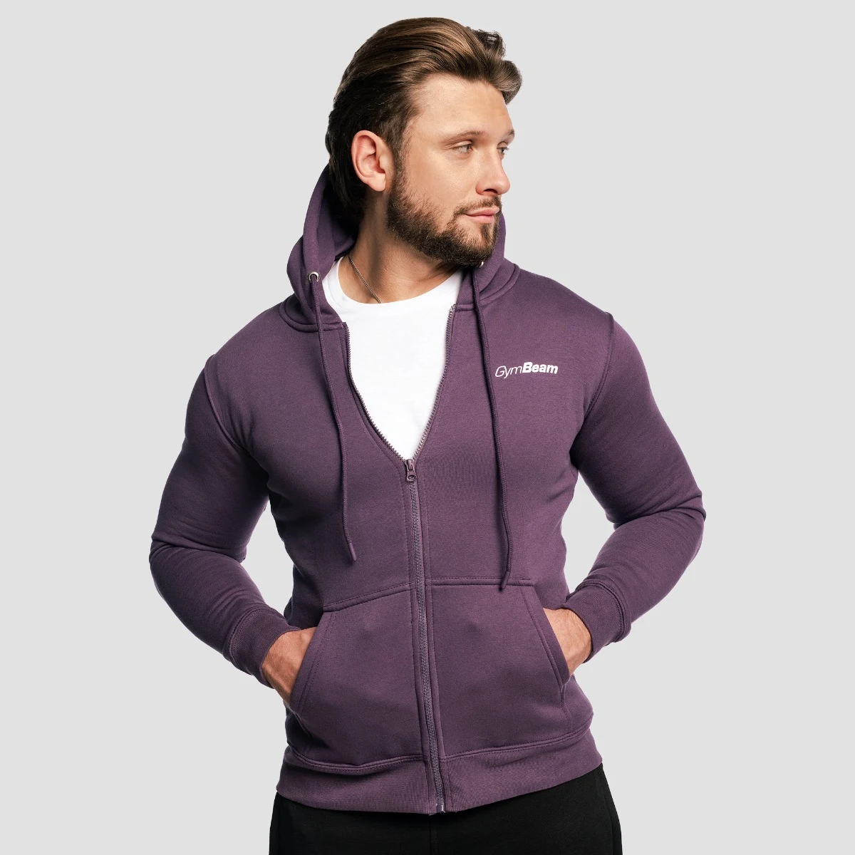 GymBeam Hanorac Zipper Hoodie Obsidian · záber 3