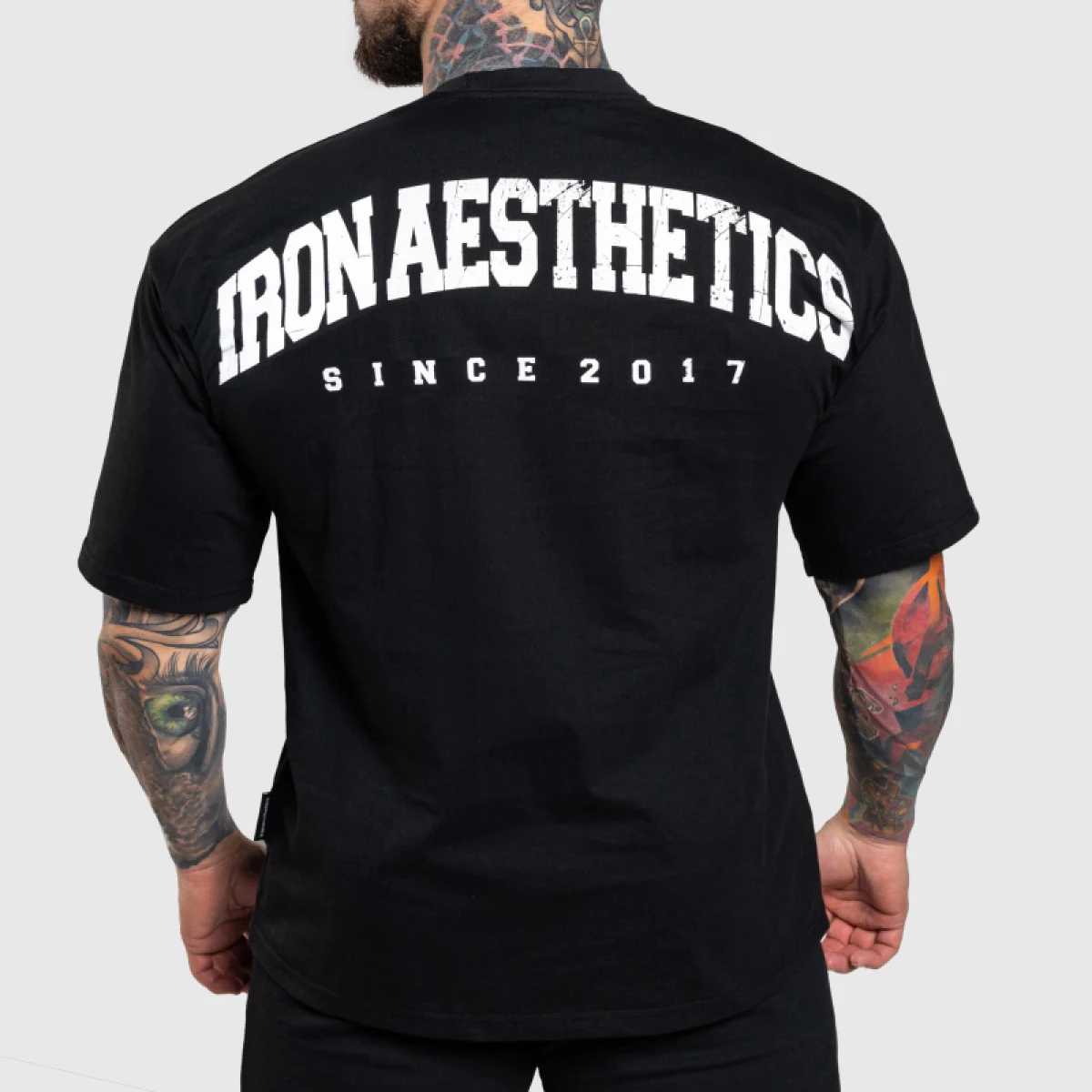 Tricou Oversize Iron Aesthetics College, negru · záber 1