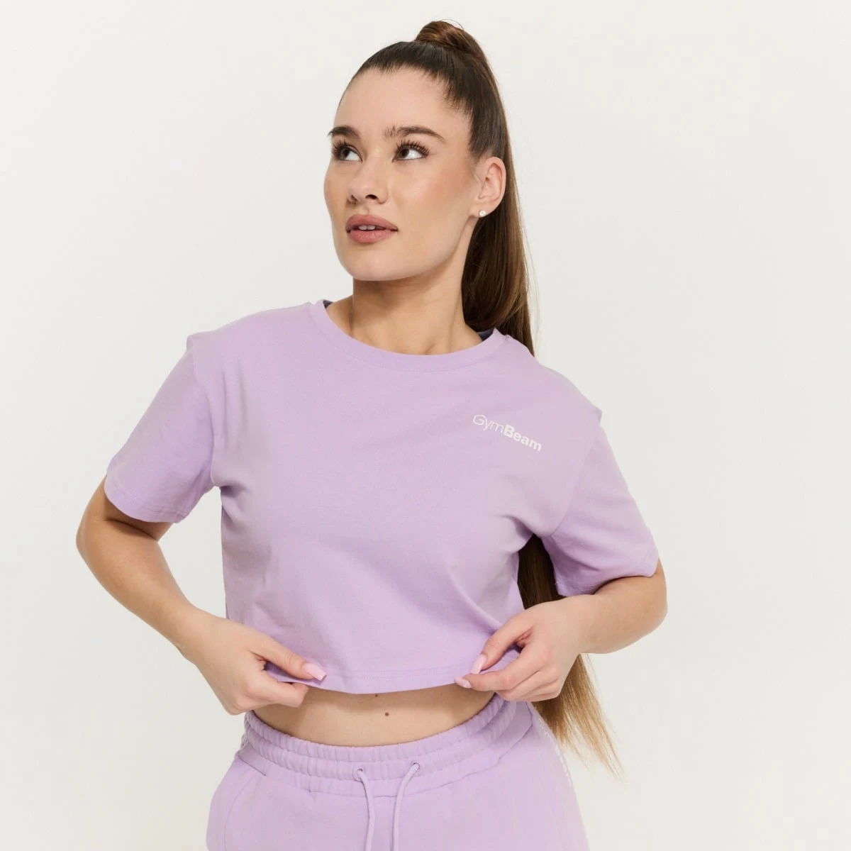 GymBeam Tricou pentru femei Cropped Limitless Lavender · záber 1