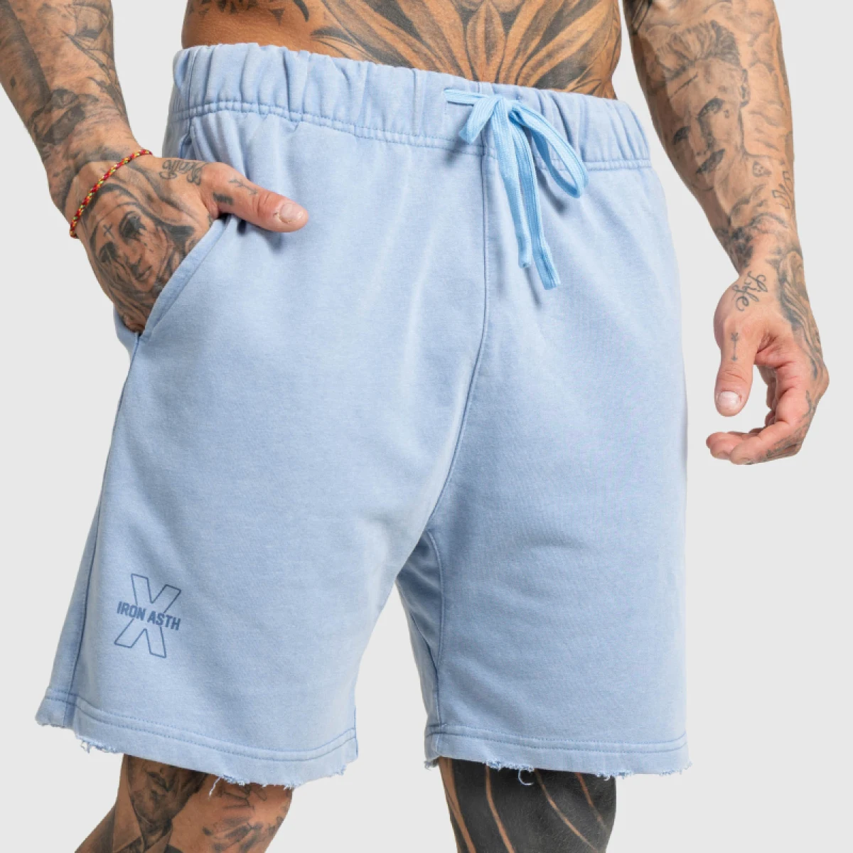 Pantaloni scurți Iron Aesthetics X Washed, albaștrii · záber 1