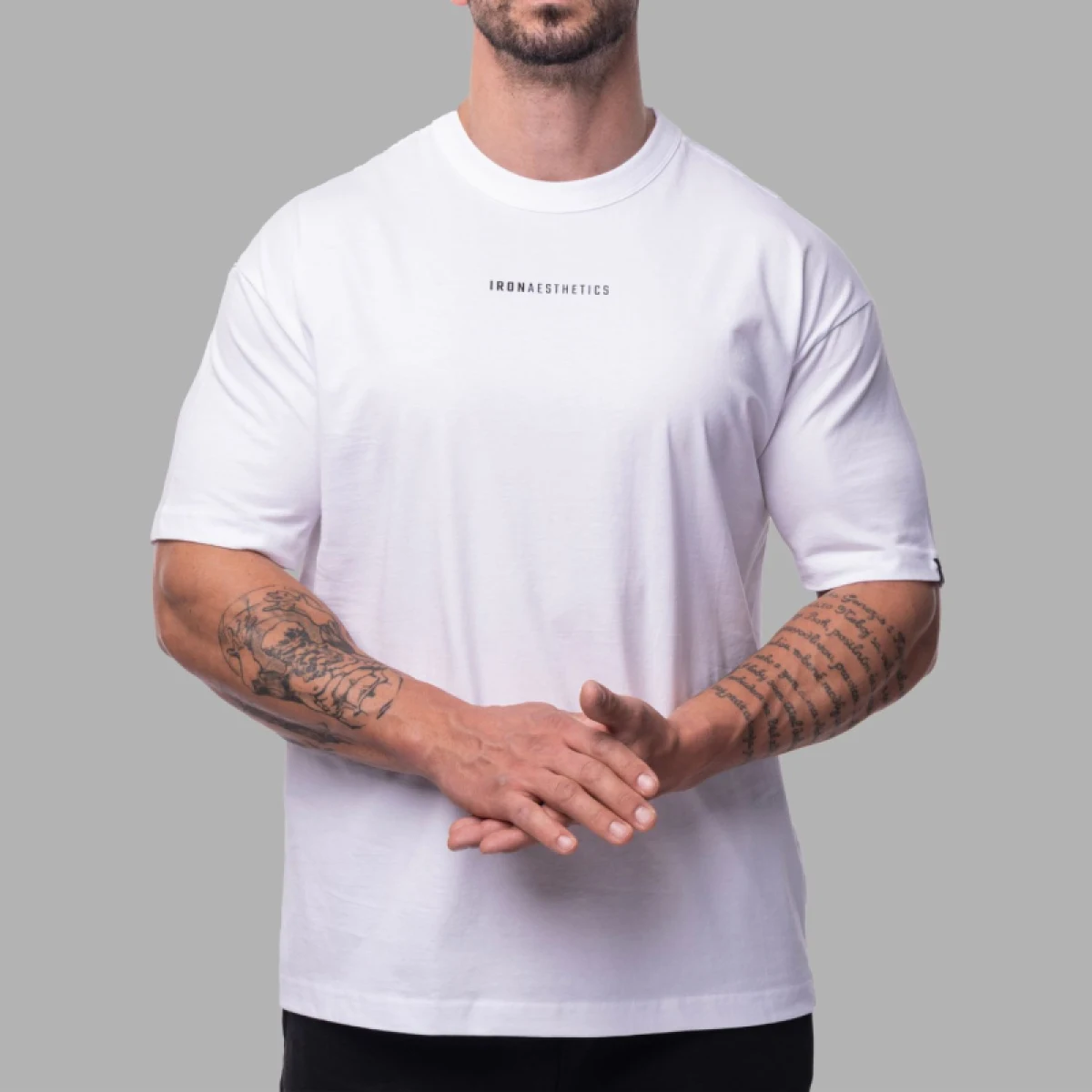 Tricou oversize bărbați Iron Aesthetics Vibe Tee, alb · záber 1