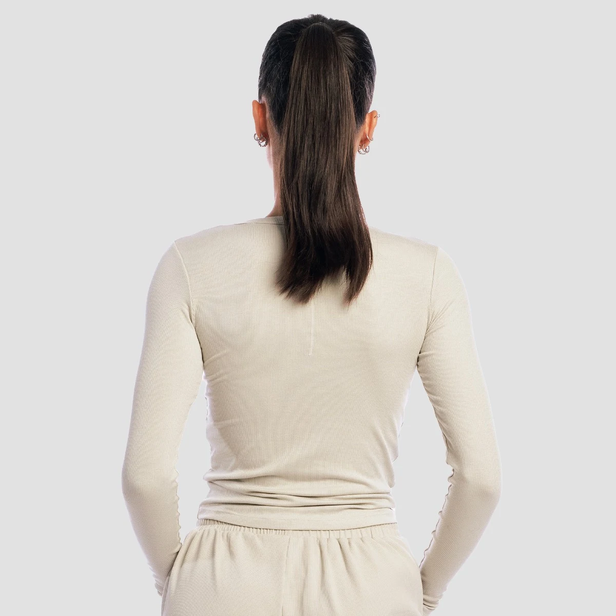 GymBeam Top cu mânecă lungă pentru femei Aura Grey · záber 3