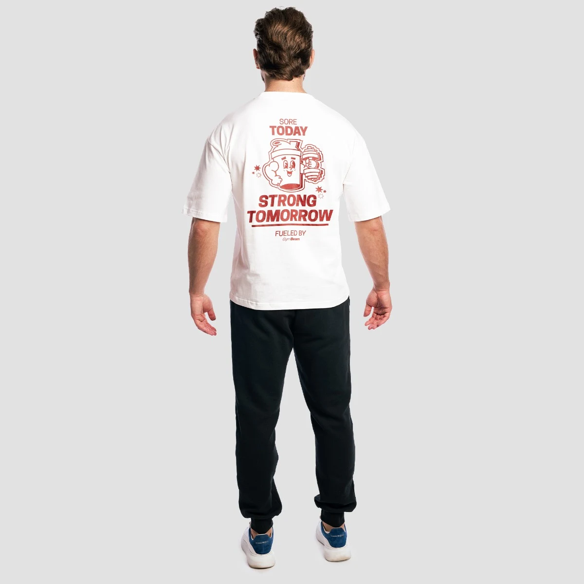 GymBeam Tricou Boxy Shaker White · záber 5