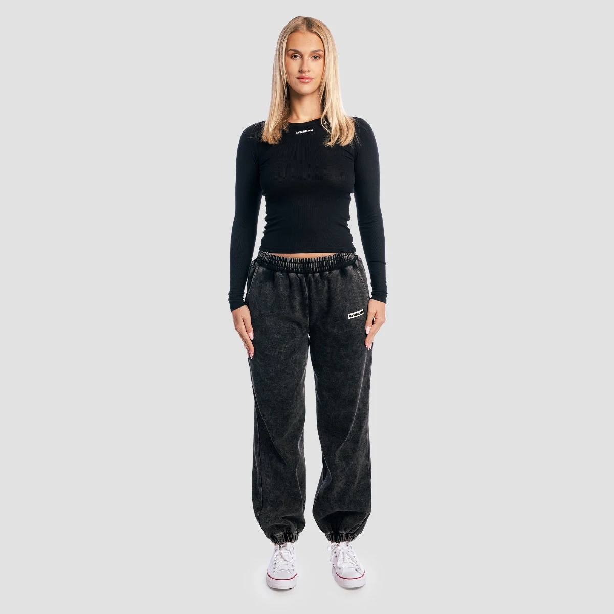 GymBeam Top cu mânecă lungă pentru femei Aura Black · záber 4