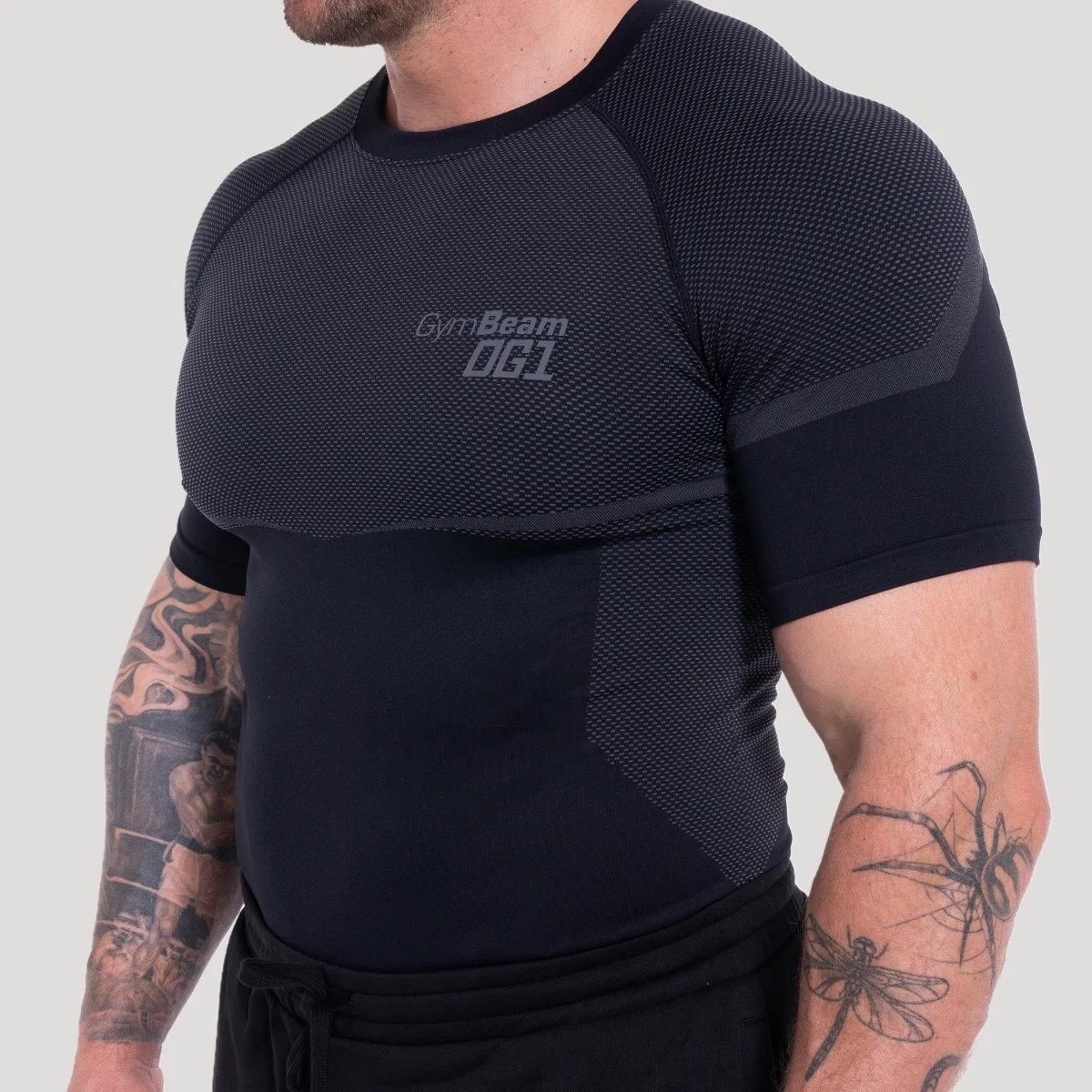 GymBeam Tricou fără cusături OG1 Black/Grey · záber 3
