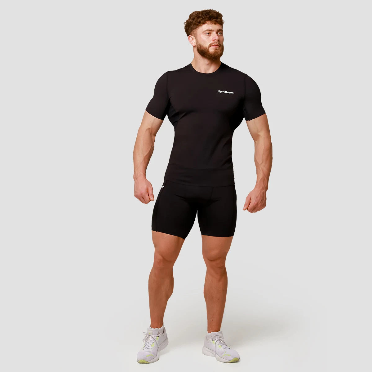 GymBeam Pantaloni scurți de compresie Mid Black · záber 5
