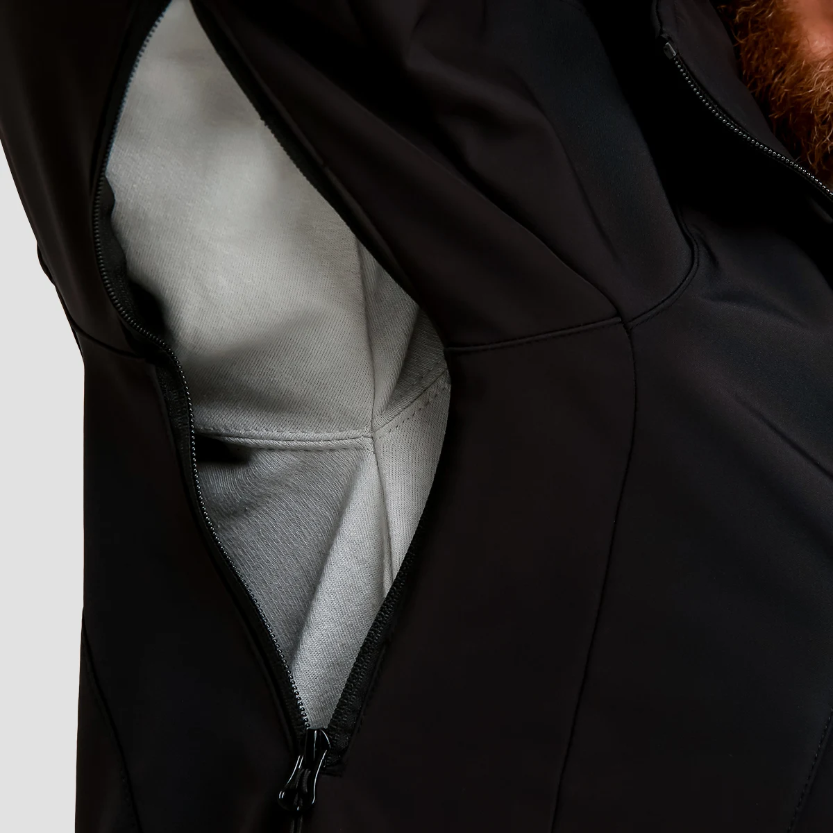 GymBeam Geacă pentru bărbați Softshell Black · záber 2