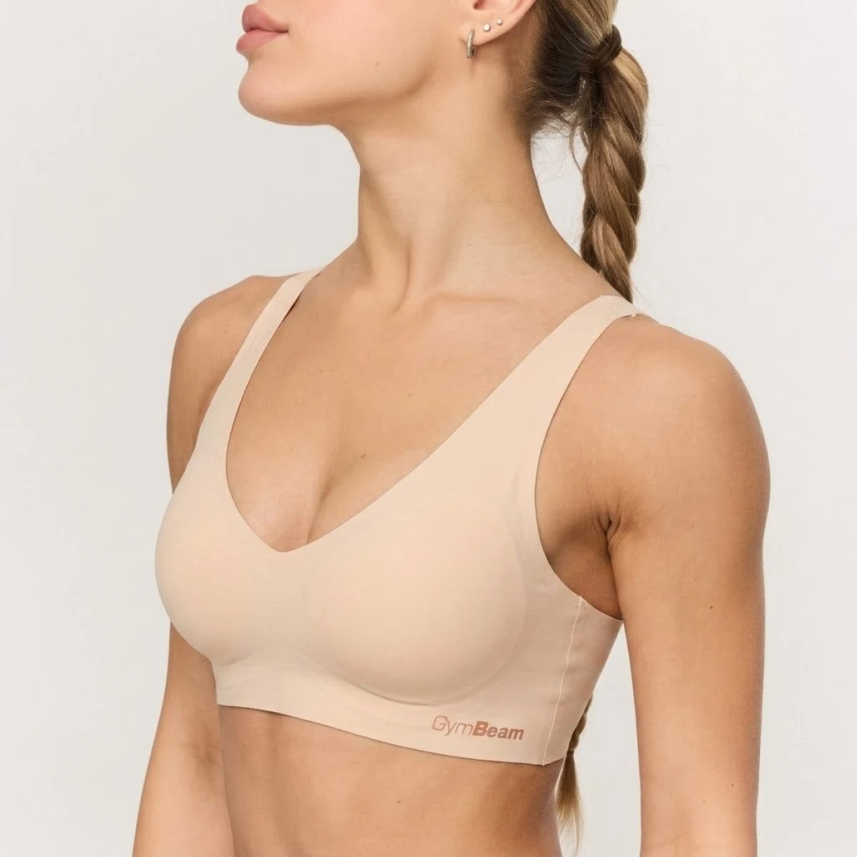 GymBeam Sutien fără cusături Comfy Beige · záber 2
