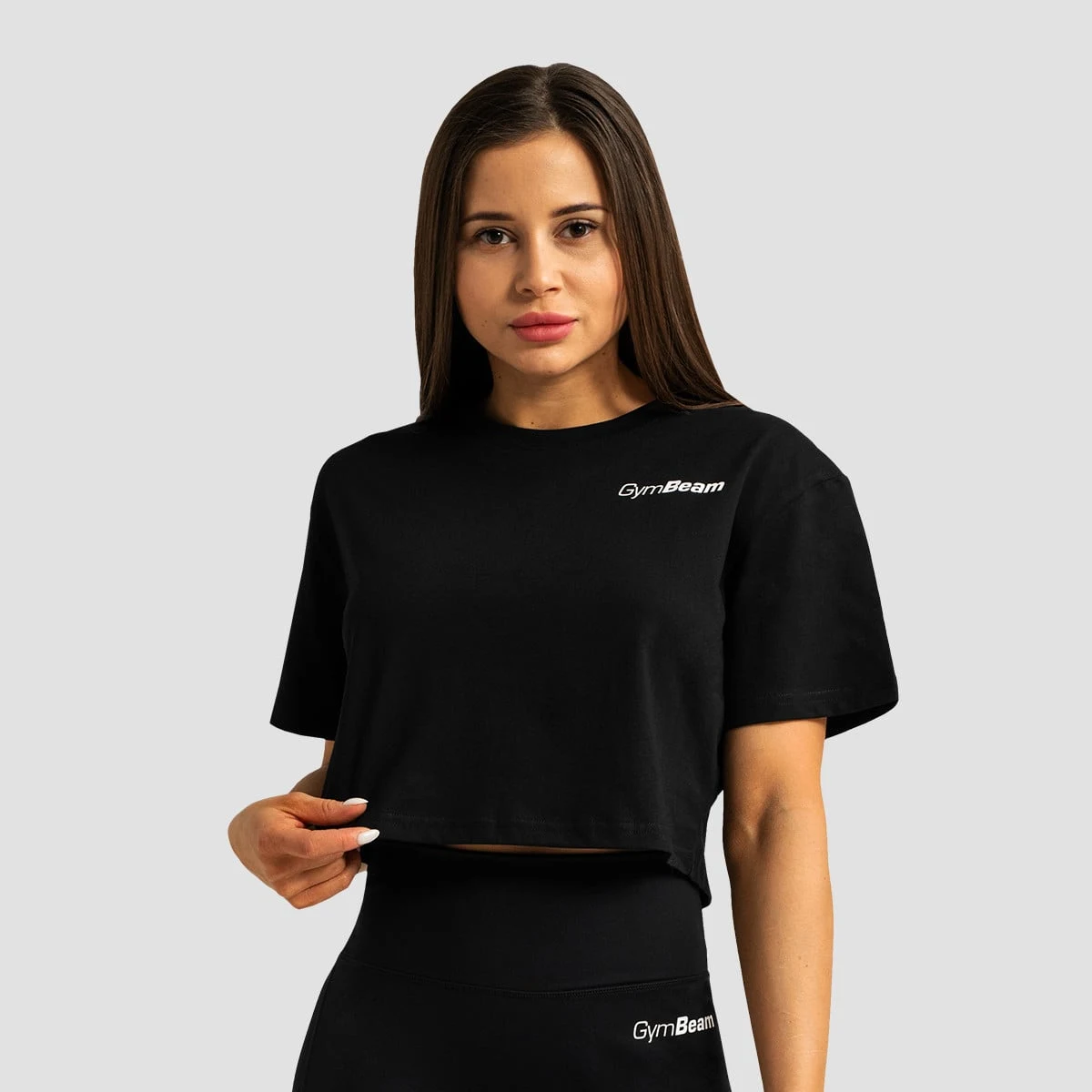GymBeam Tricou pentru femei Cropped Limitless Black · záber 1