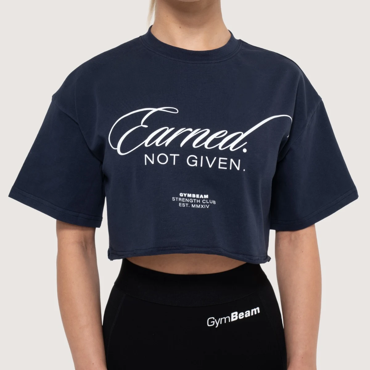GymBeam Tricou pentru femei cropped Earned Midnight · záber 3