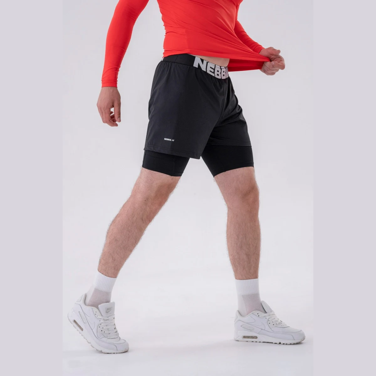 NEBBIA Pantaloni scurți pentru bărbați Double-Layer Black · záber 2