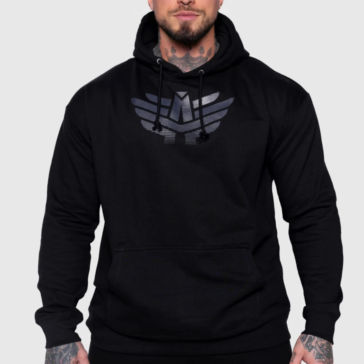 Hanorac cu glugă bărbați Iron Aesthetics Apex, negru · záber 1