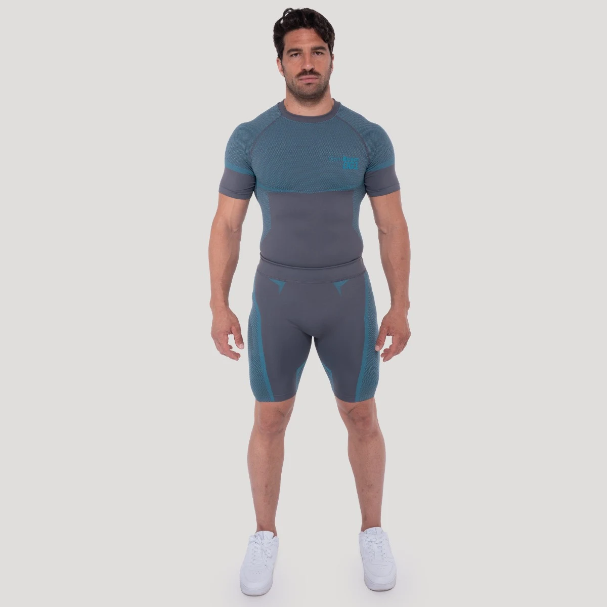 GymBeam Pantaloni scurți fără cusături OG1 Grey/Blue · záber 5