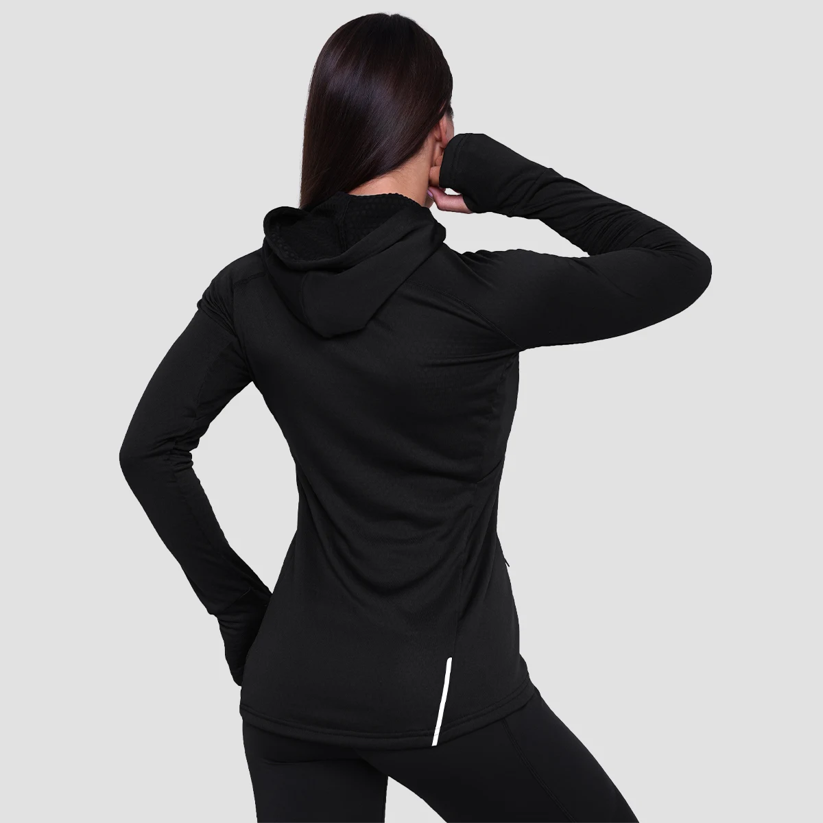 GymBeam Hanorac de alergare pentru femei 1/2 Zip Pulse Black · záber 2