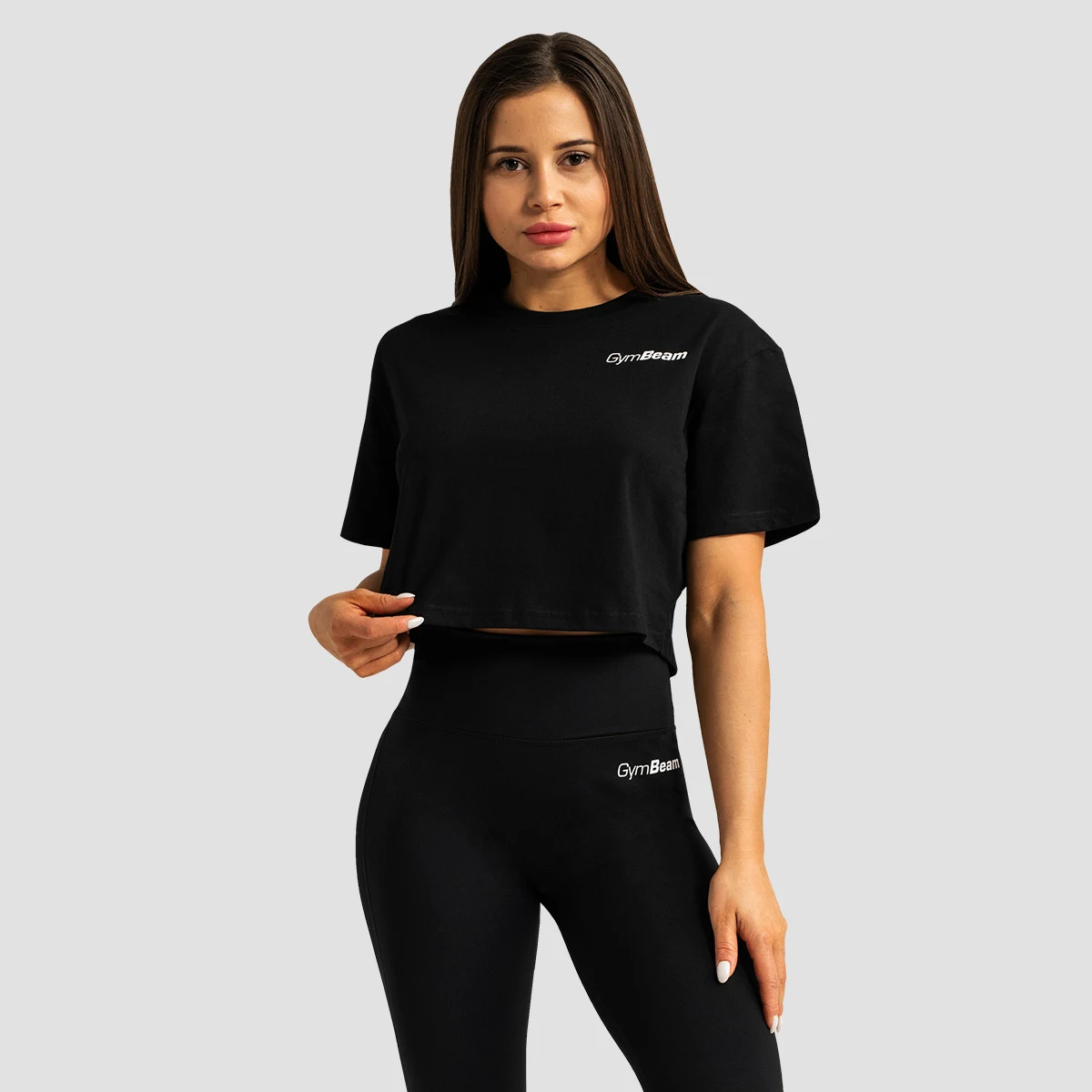 GymBeam Tricou pentru femei Cropped Limitless Black · záber 4