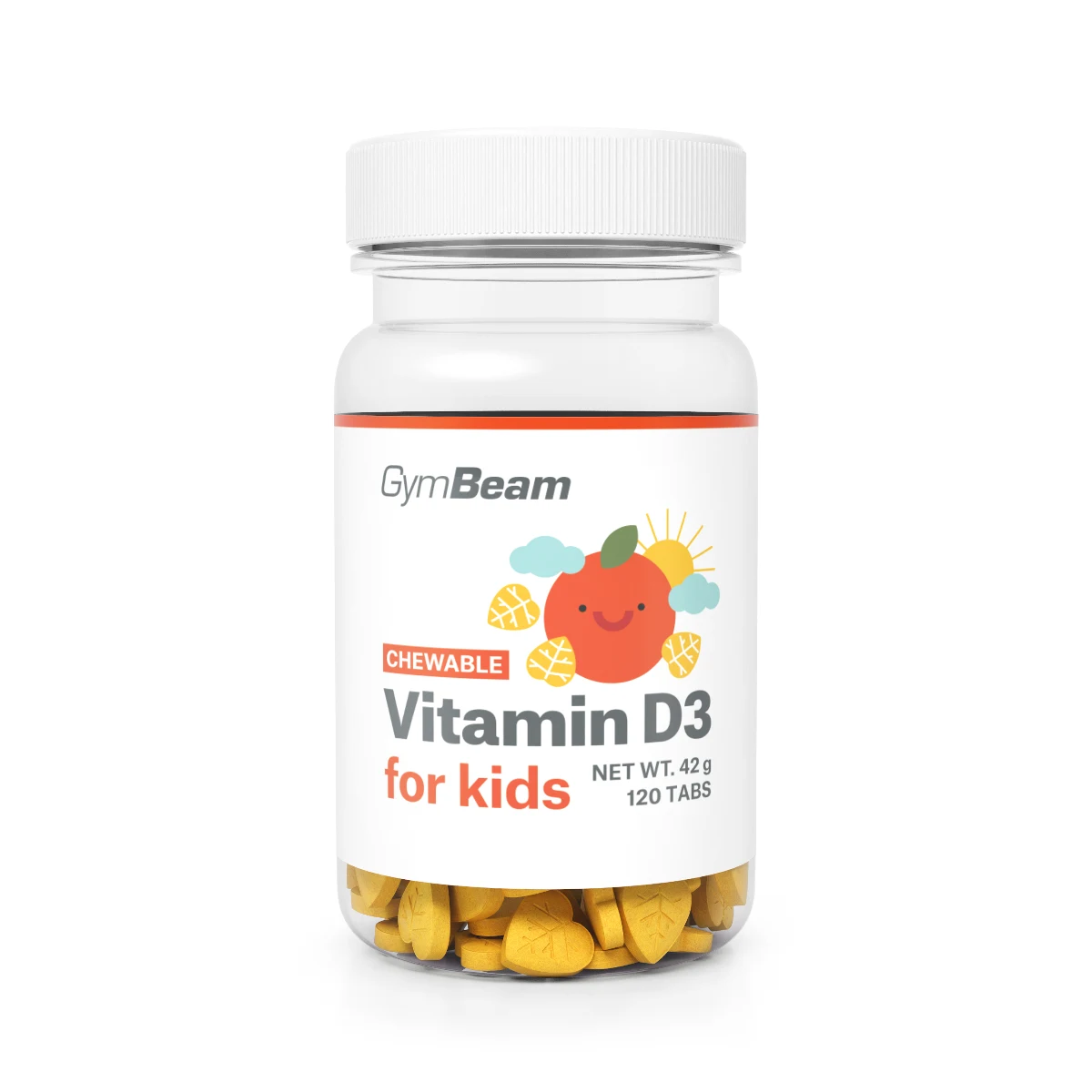 GymBeam Tablete masticabile cu vitamina D3 pentru copii 400 IU · záber 1