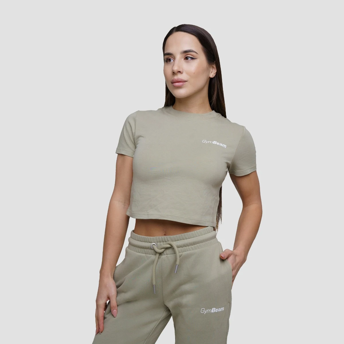 GymBeam Tricou pentru femei Cropped Agile Sage · záber 4
