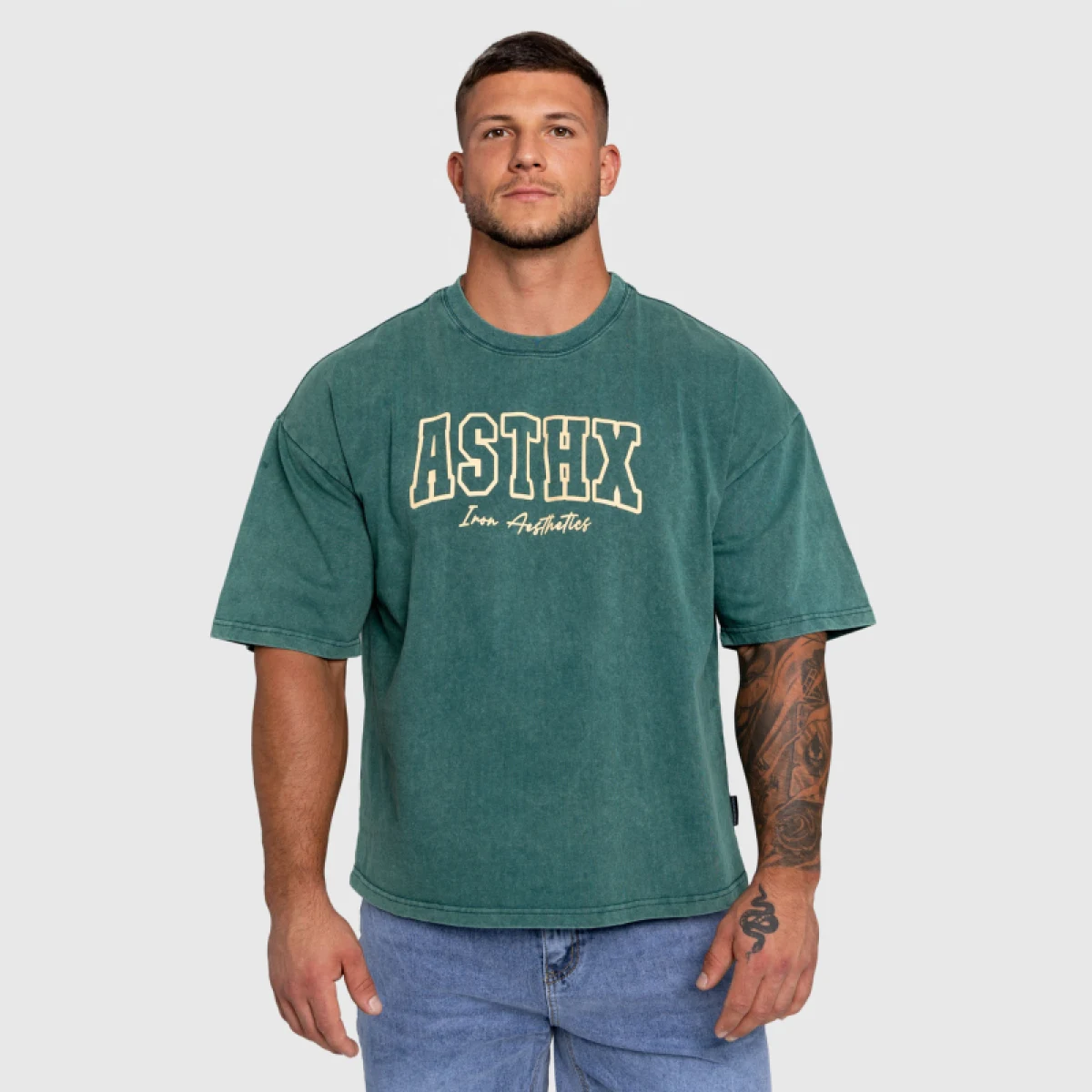 Tricou pentru bărbați Iron Aesthetics ASTHX, washed green · záber 3