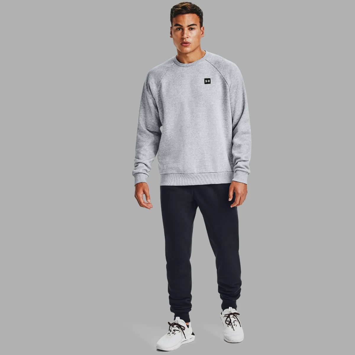 Under Armour Men‘s Hoodie Rival Fleece Crew Grey · záber 4