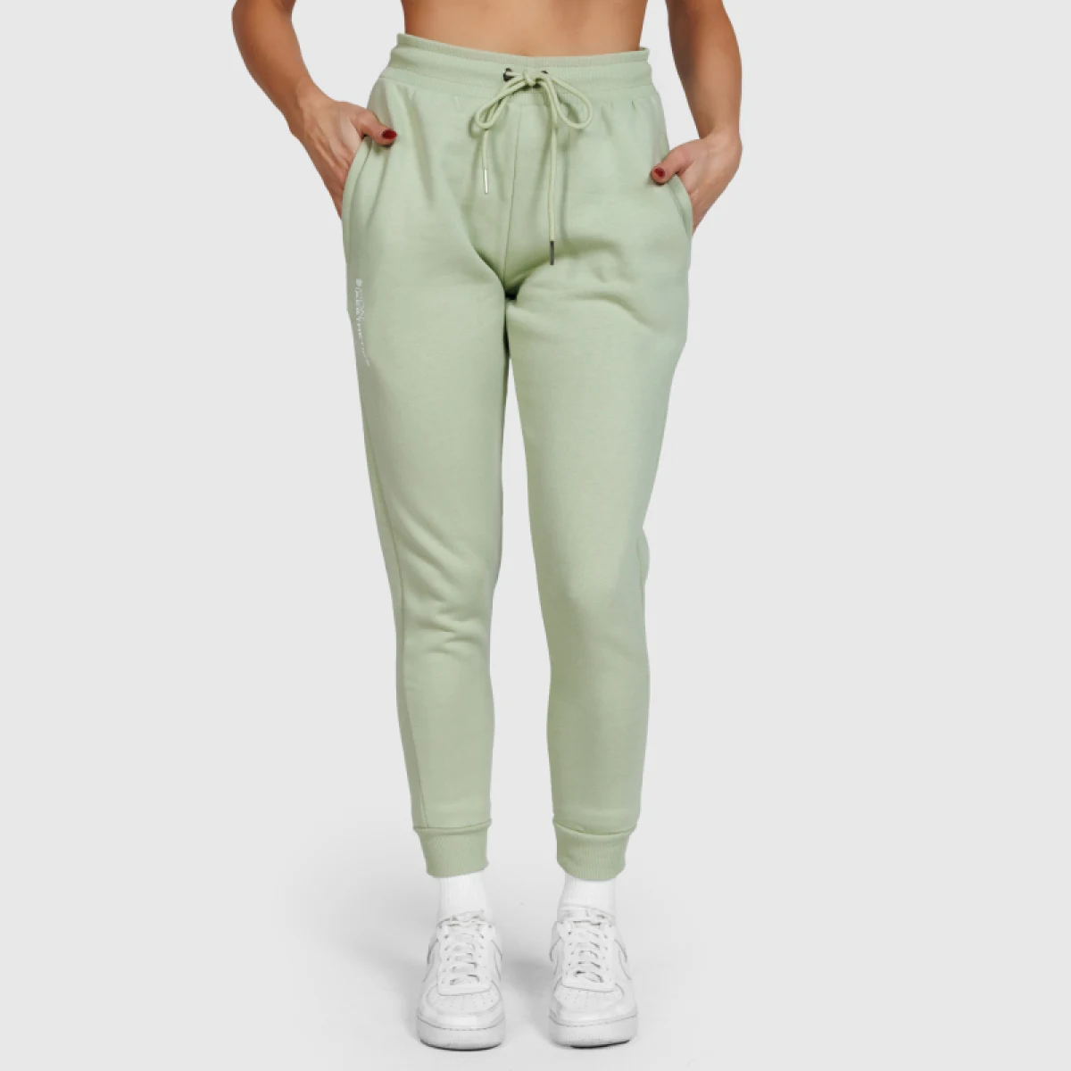 Pantaloni sport de trening damă Iron Aesthetics Comfy, verzi · záber 1
