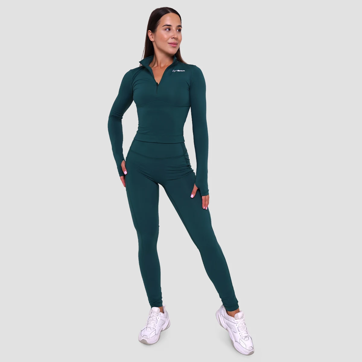 GymBeam Colanți pentru femei Ignite Dark Green · záber 5