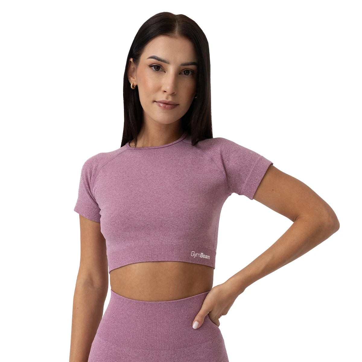 GymBeam Tricou pentru femei FLO Crop Top Violet · záber 5