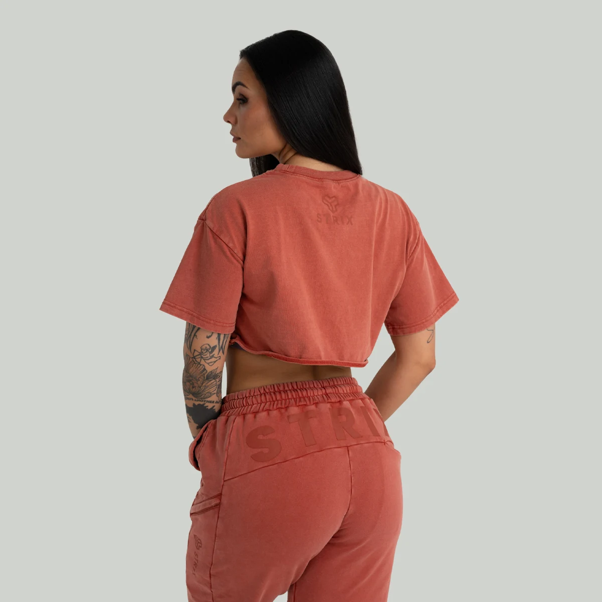 STRIX Tricou pentru femei CropTop Washed Terra · záber 3