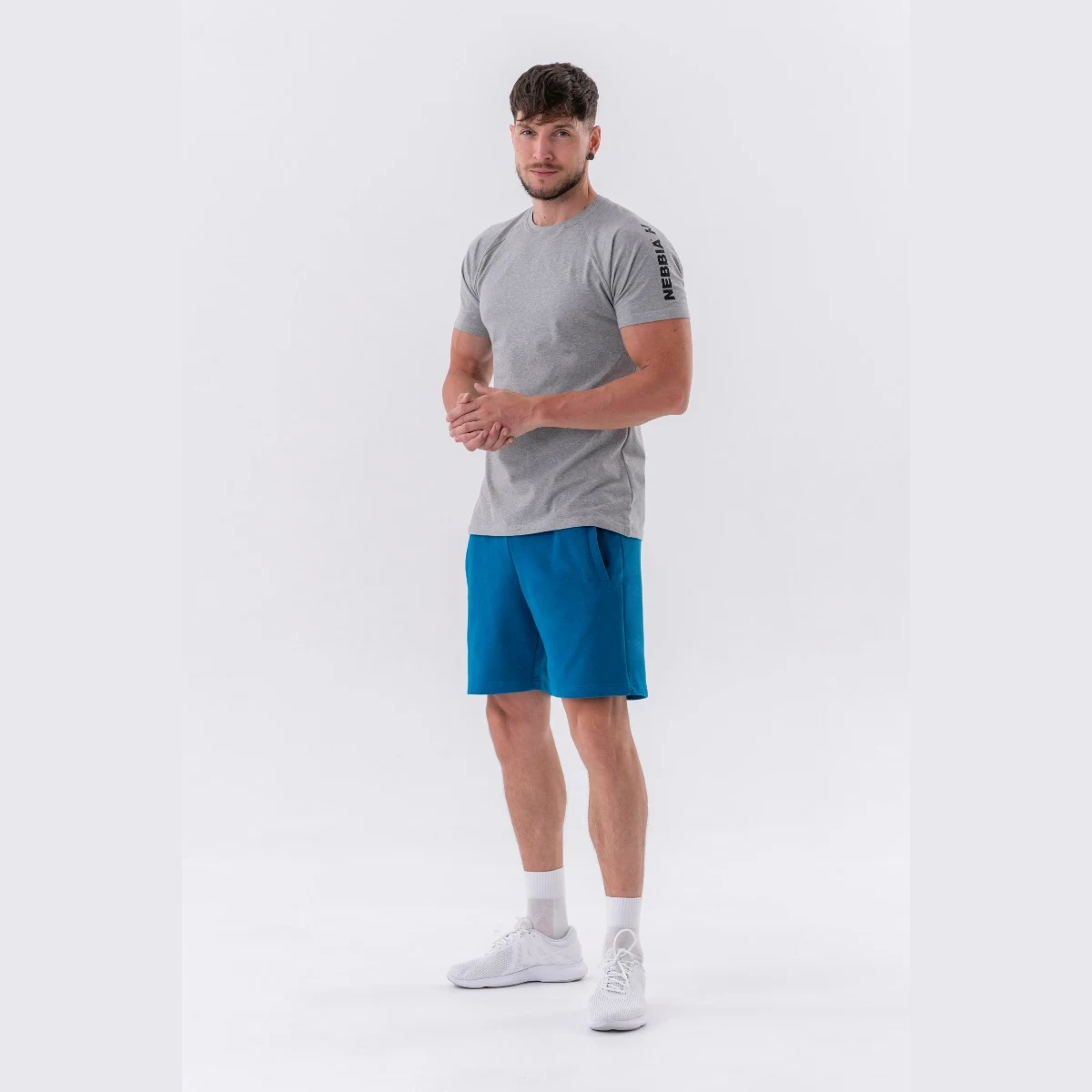 NEBBIA Tricou pentru bărbați Sporty Fit Essentials Light Grey · záber 4