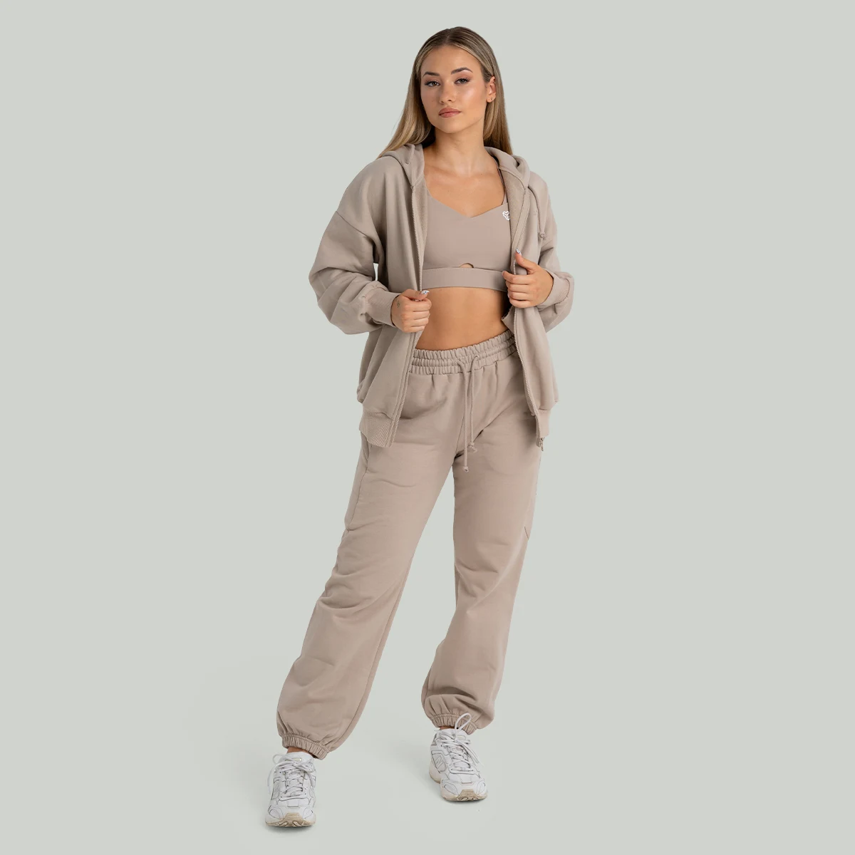 STRIX Hanorac pentru femei Zip Taupe · záber 5