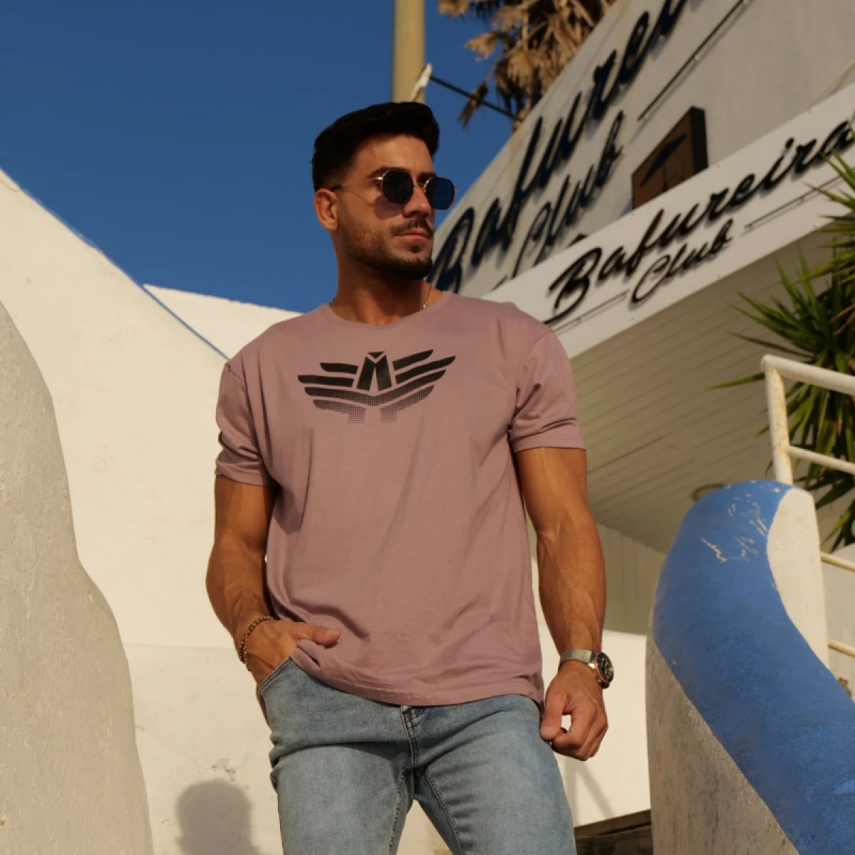 Tricou sport bărbați Iron Aesthetics Break, roz vechi · záber 1