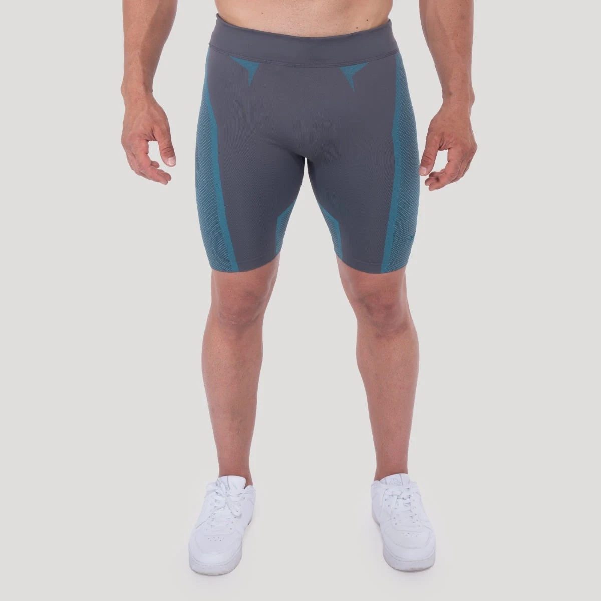 GymBeam Pantaloni scurți fără cusături OG1 Grey/Blue · záber 1