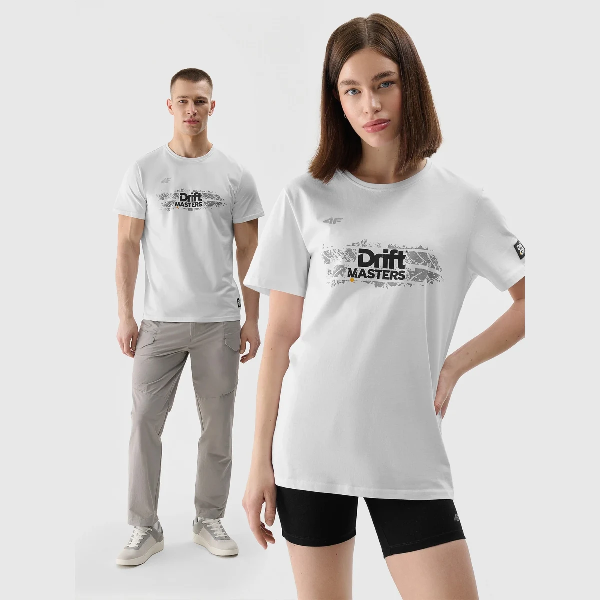 Unisex regular tričko s potlačou 4F x Drift Masters - biele · záber 1